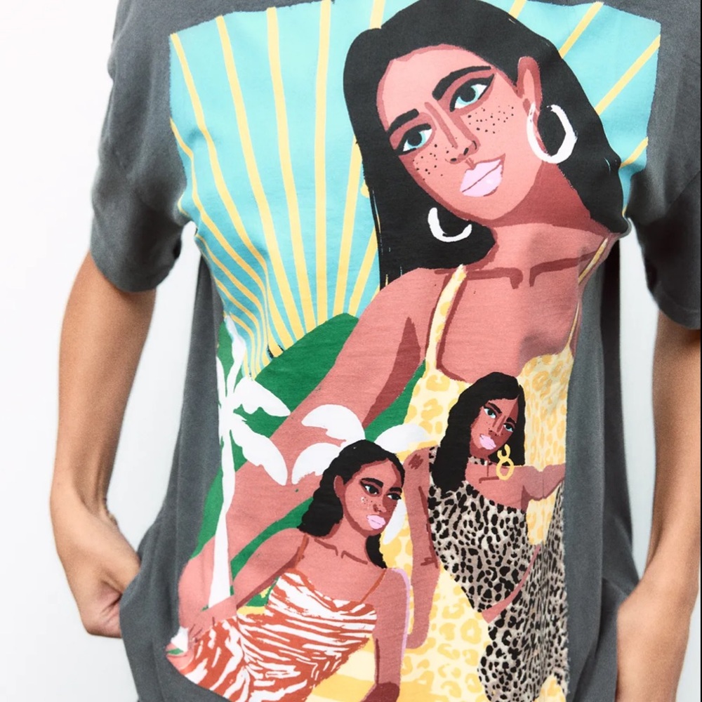 🆕 2025 ZARA GRAPHIC PRINTED TEE